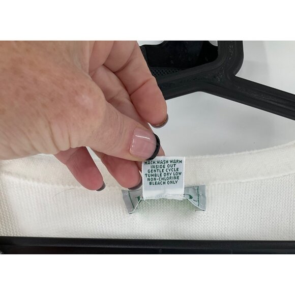 Vintage Izod Mens XLT Tall White Cardigan Sweater Button-Up Embroidered Logo USA - Picture 5 of 7